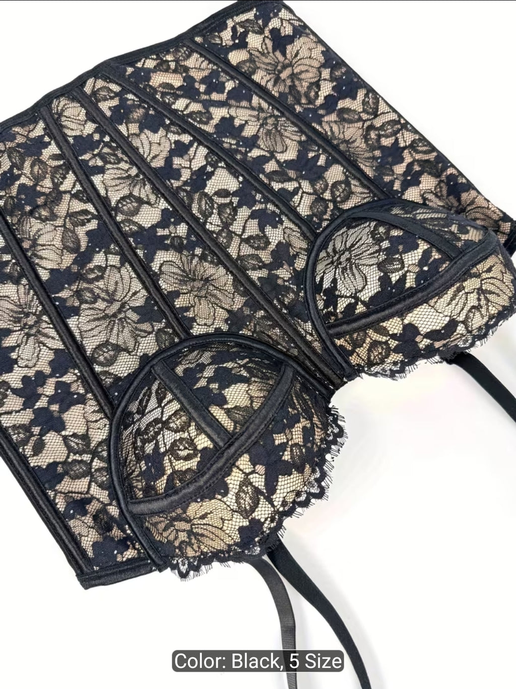 French Lace Contrast Camisole Corset Top