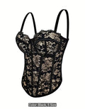 French Lace Contrast Camisole Corset Top