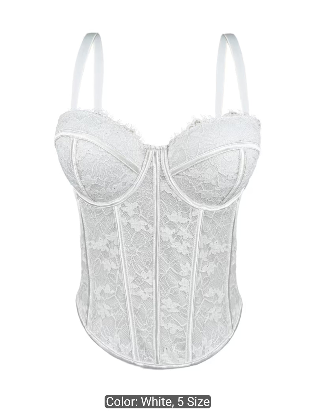 French Lace Contrast Camisole Corset Top
