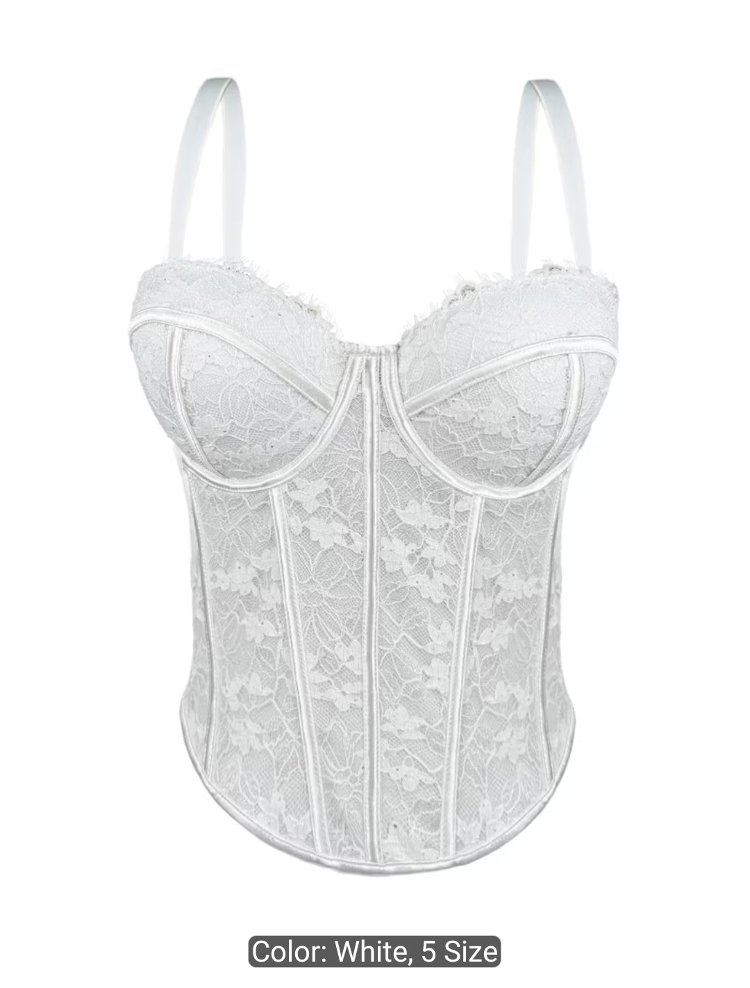 French Lace Contrast Camisole Corset Top