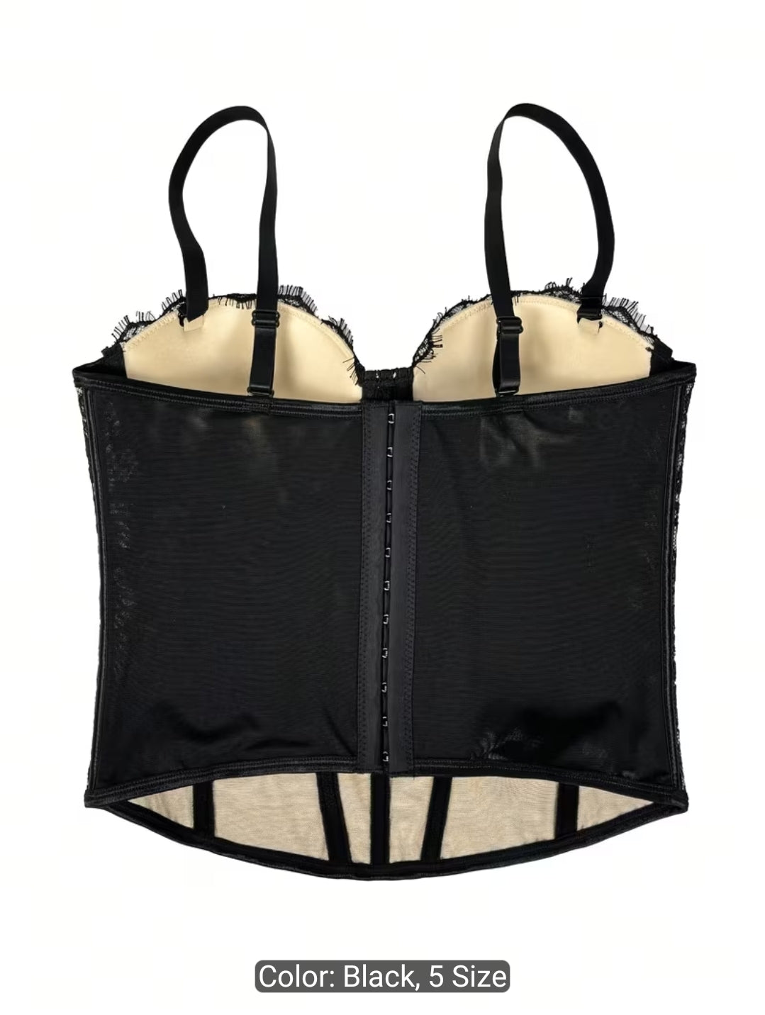 French Lace Contrast Camisole Corset Top