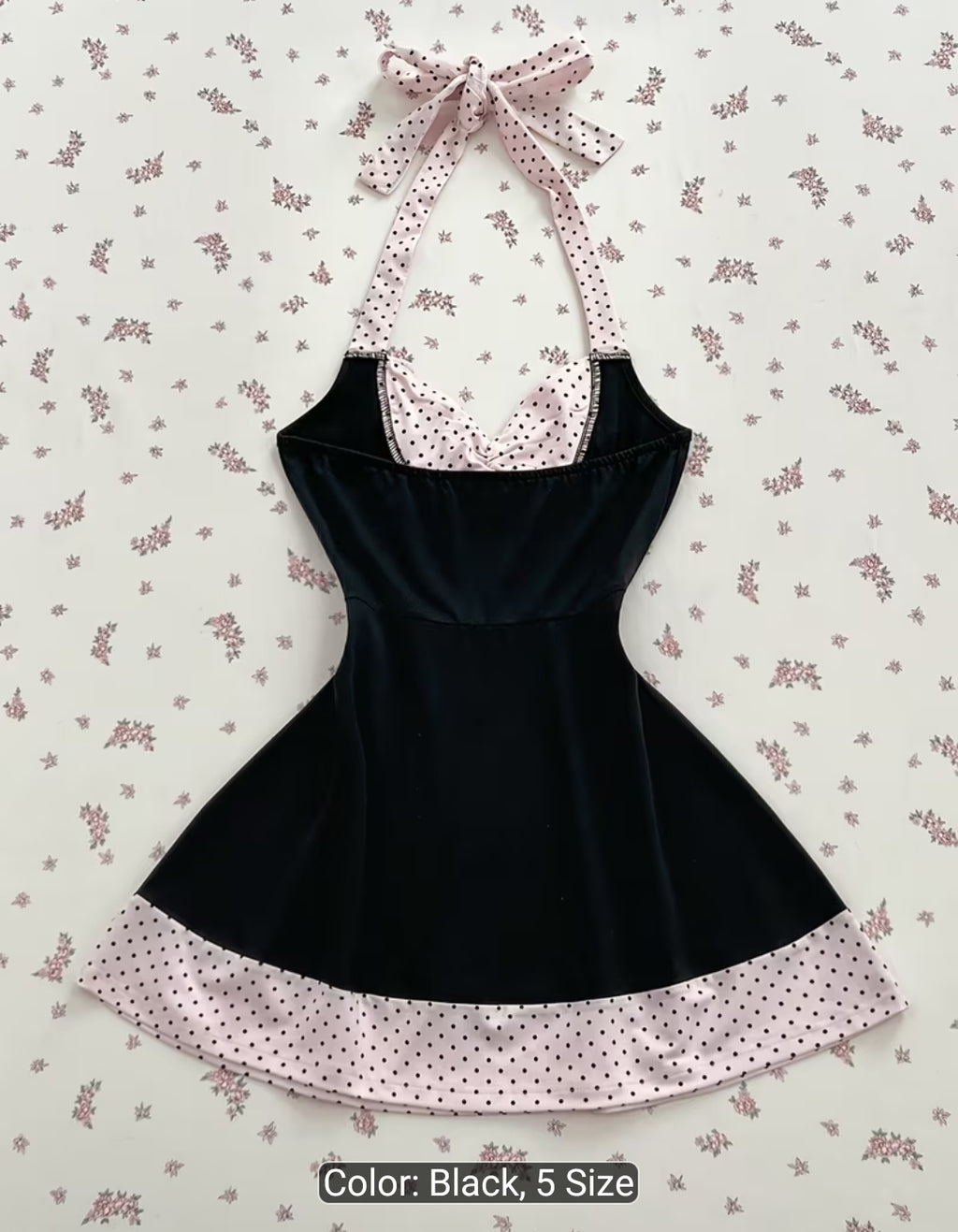 Coquette Polka Dot Bow Flare Mini Dress