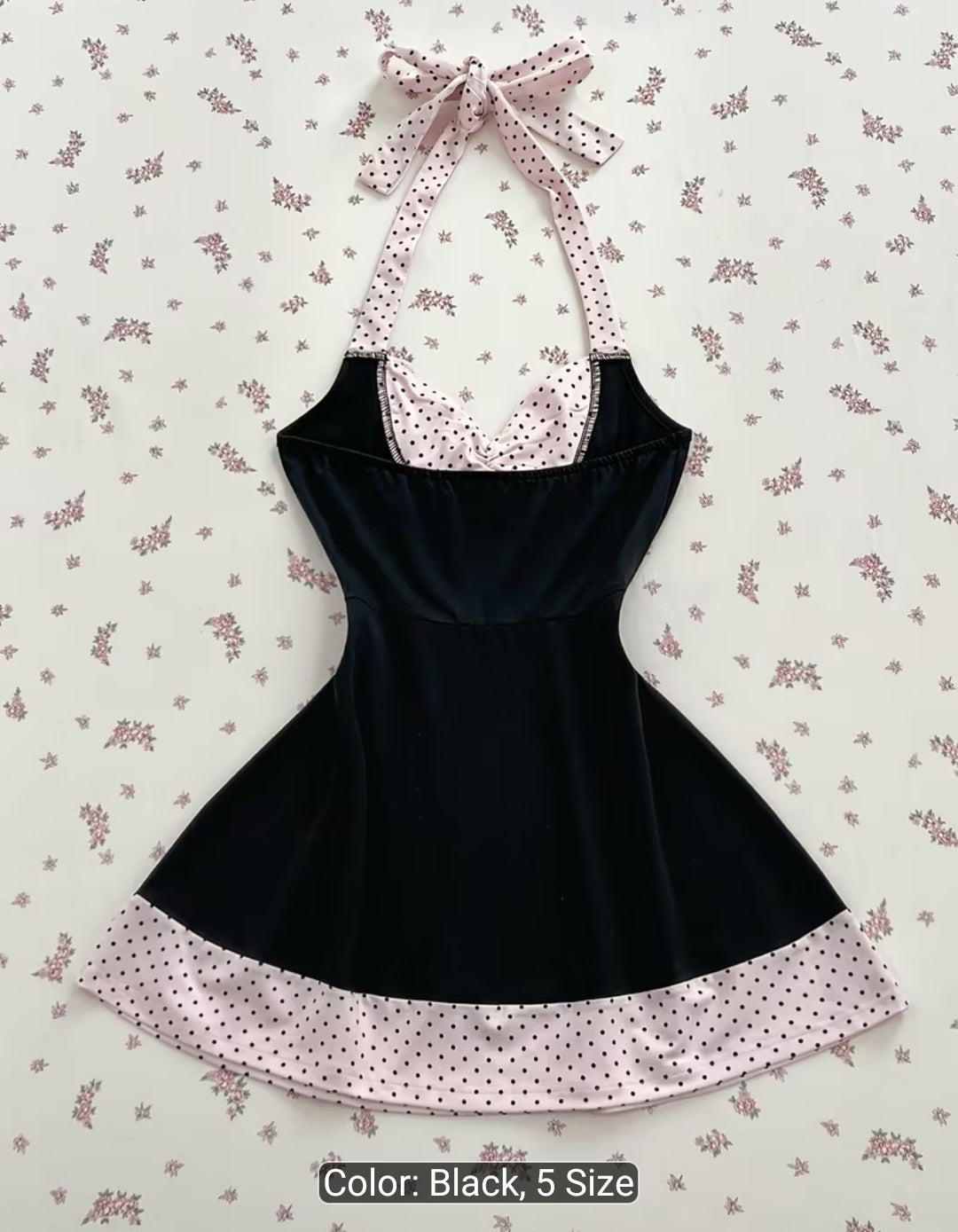 Coquette Polka Dot Bow Flare Mini Dress