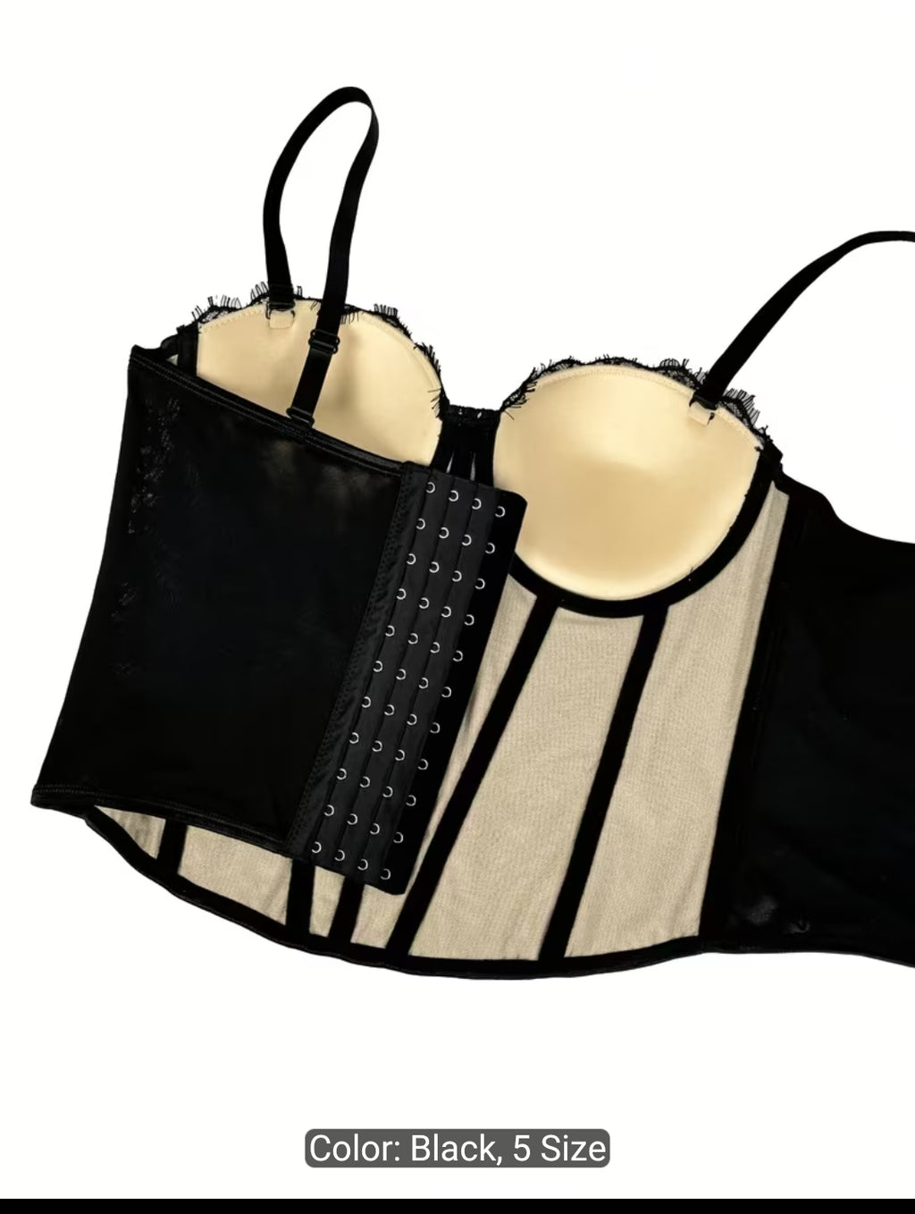 French Lace Contrast Camisole Corset Top