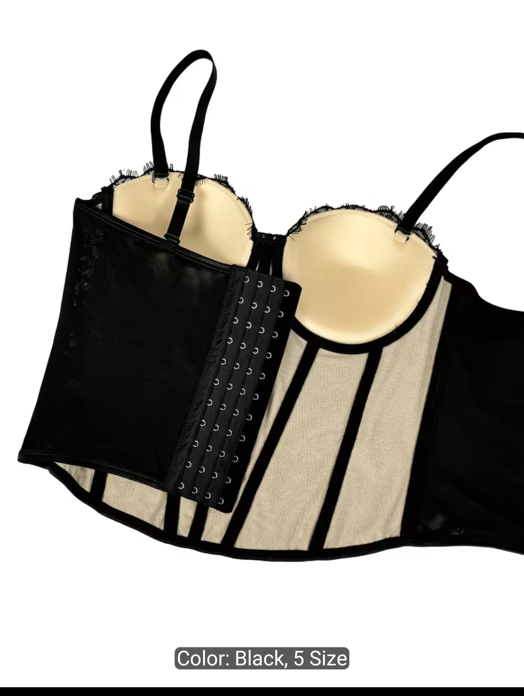 French Lace Contrast Camisole Corset Top