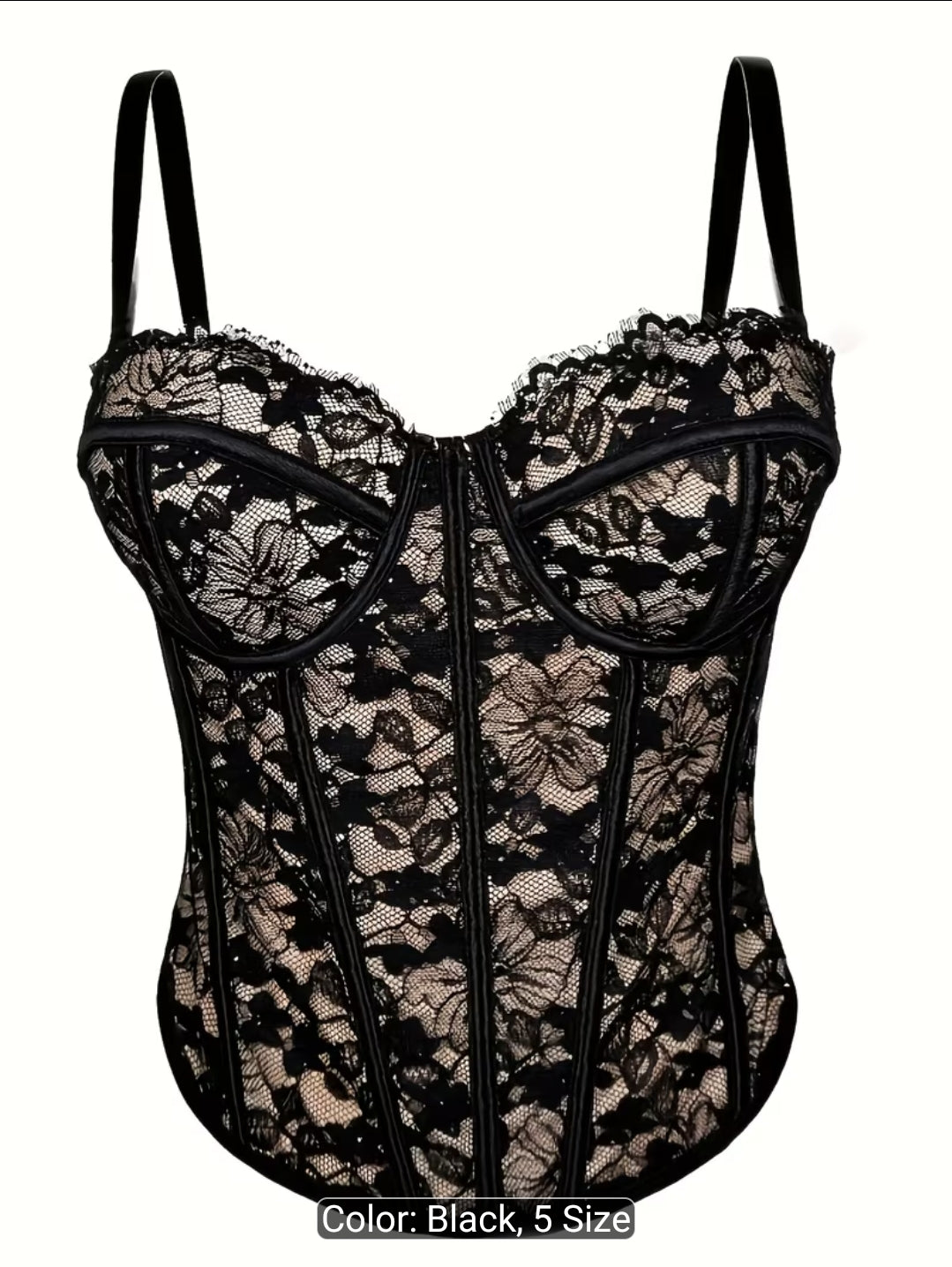 French Lace Contrast Camisole Corset Top