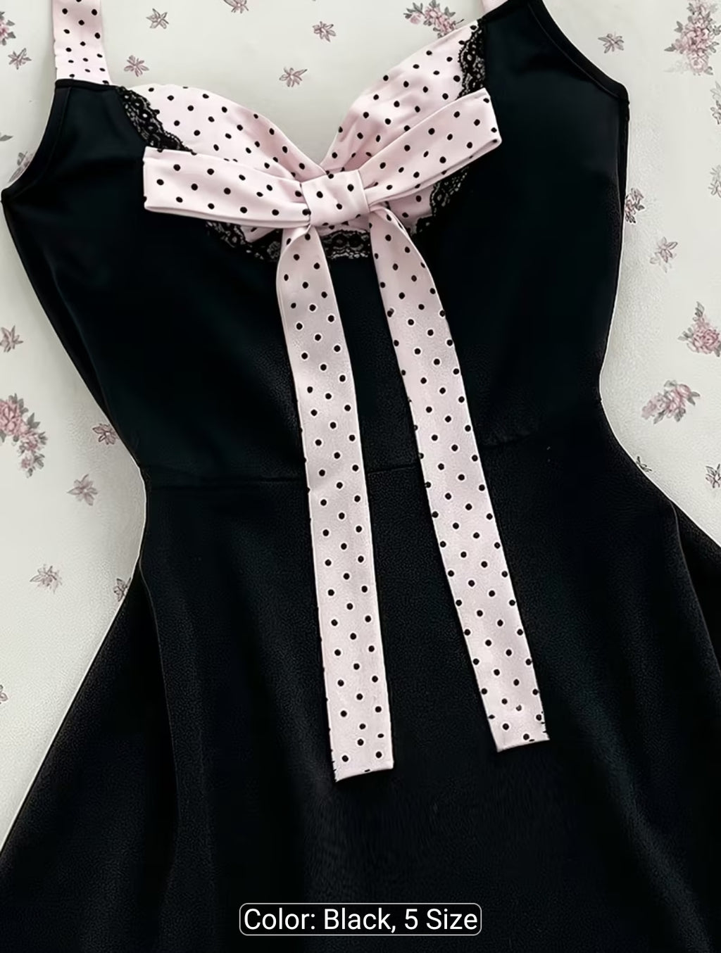 Coquette Polka Dot Bow Flare Mini Dress