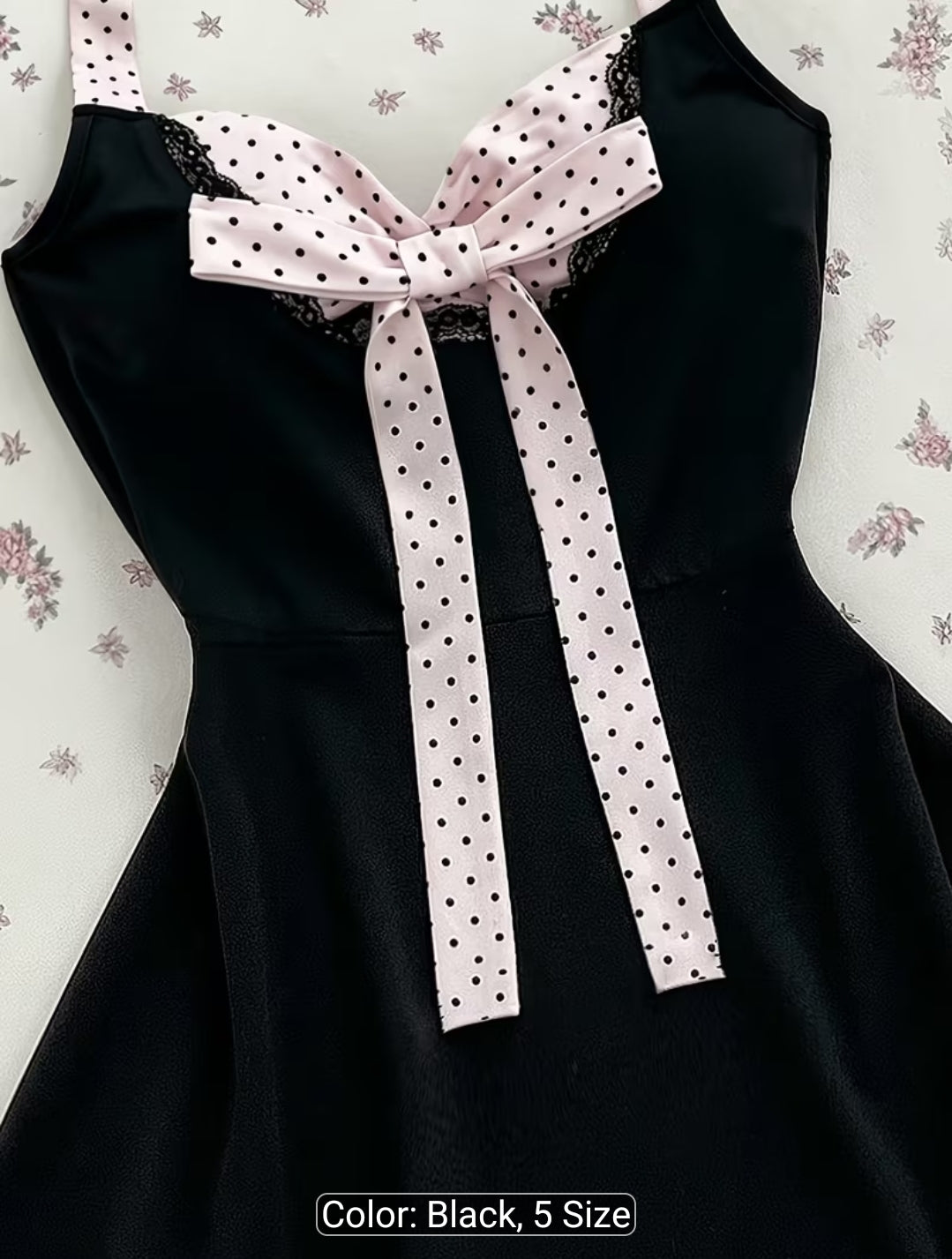 Coquette Polka Dot Bow Flare Mini Dress