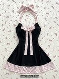 Coquette Polka Dot Bow Flare Mini Dress