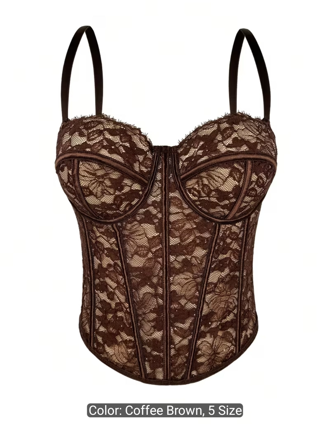 French Lace Contrast Camisole Corset Top